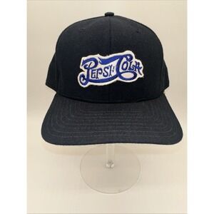 New Era Pepsi Cola Vint.Baseball Cap  Size 7 5/8  EUC Black With Blue Logo